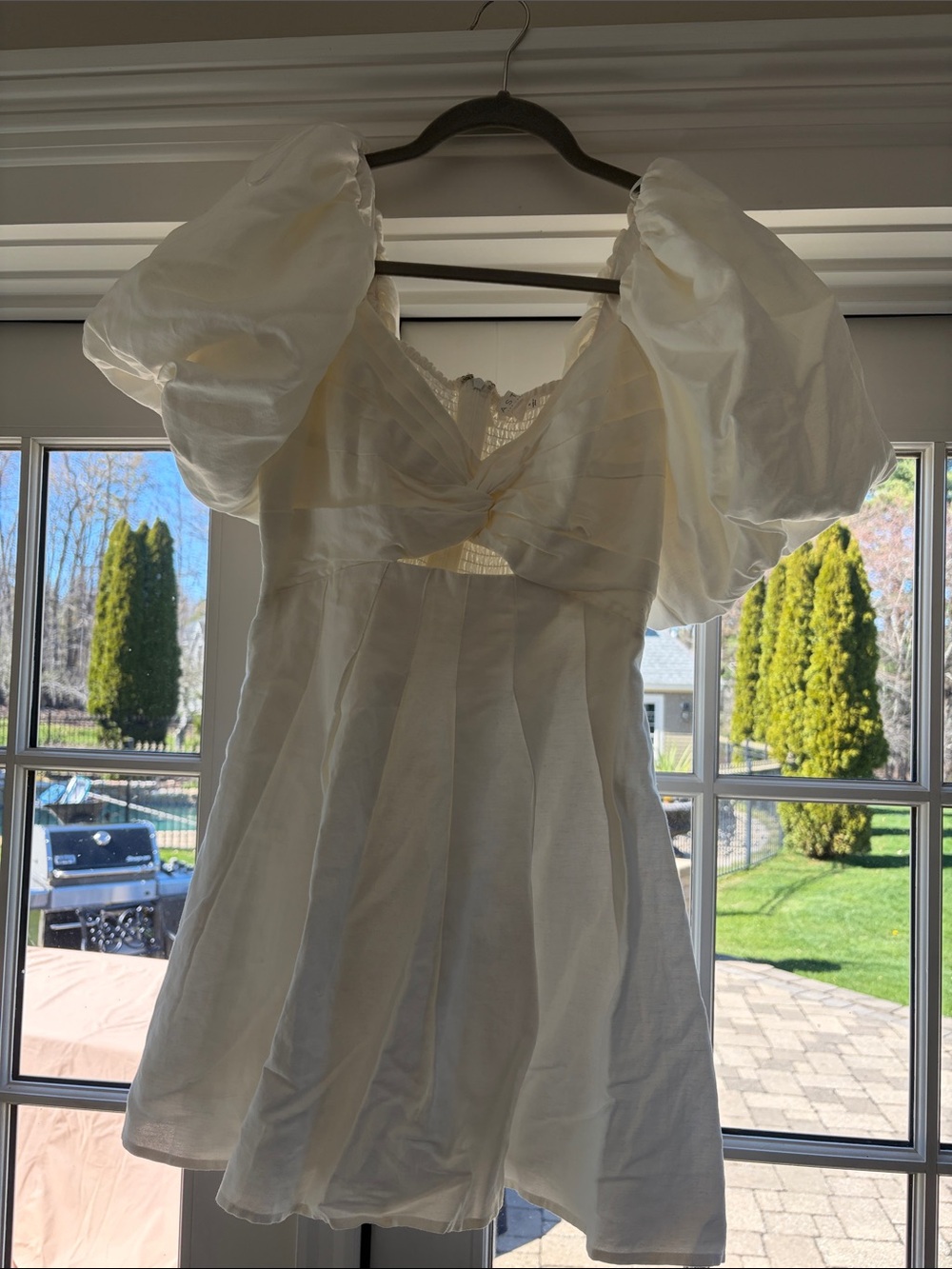 Astr Cream Twist-Front Mini Dress
